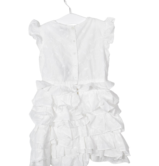 A White Short Sleeve Dresses from Velveteen in size 4T for girl. (Front View)
