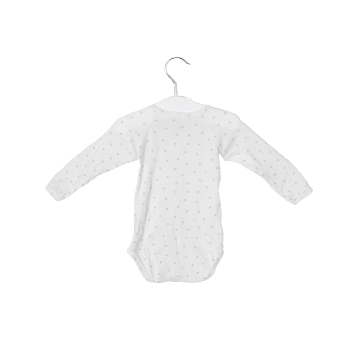 A Pink Long Sleeve Bodysuits from Petit Bateau in size 0-3M for girl. (Back View)