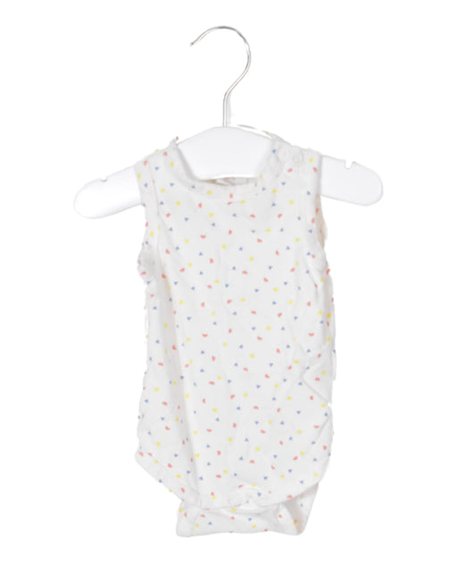 A White Long Sleeve Bodysuits from Seed in size 0-3M for neutral. (Front View)