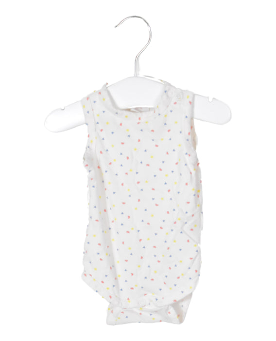 A White Long Sleeve Bodysuits from Seed in size 0-3M for neutral. (Front View)