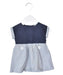 A Blue Short Sleeve Dresses from Jacadi in size 3-6M for girl. (Front View)