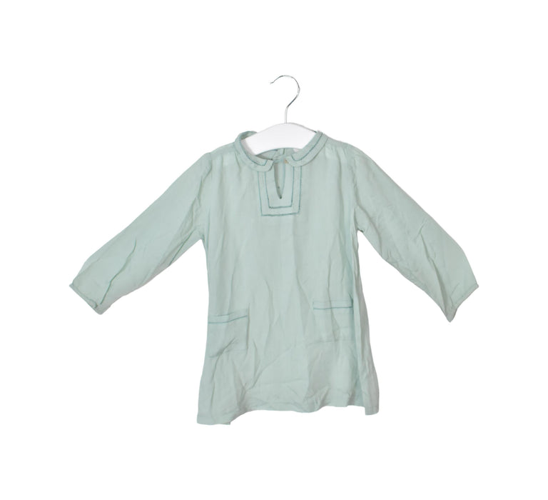 A Green Long Sleeve Dresses from Caramel Baby & Child in size 2T for girl. (Back View)