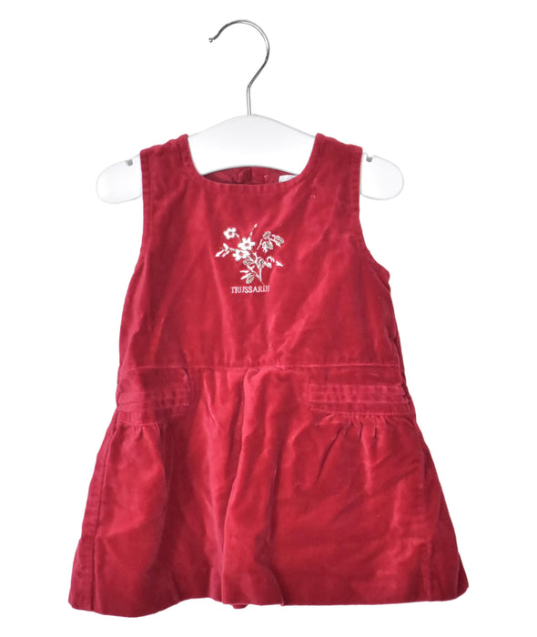 A Red Sleeveless Dresses from Trussardi in size 6-12M for girl. (Back View)
