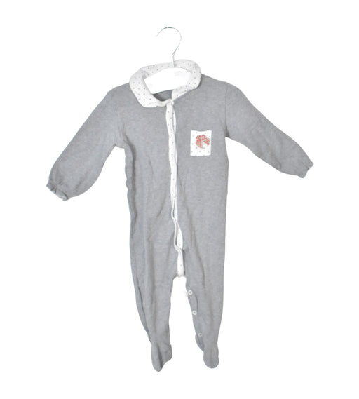 A Grey Long Sleeve Jumpsuits from Petit Bateau in size 3-6M for boy. (Front View)
