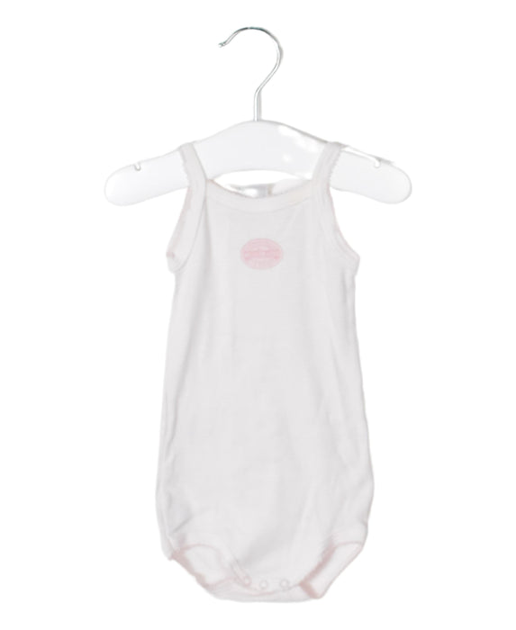 A Pink Long Sleeve Bodysuits from Petit Bateau in size 3-6M for girl. (Front View)