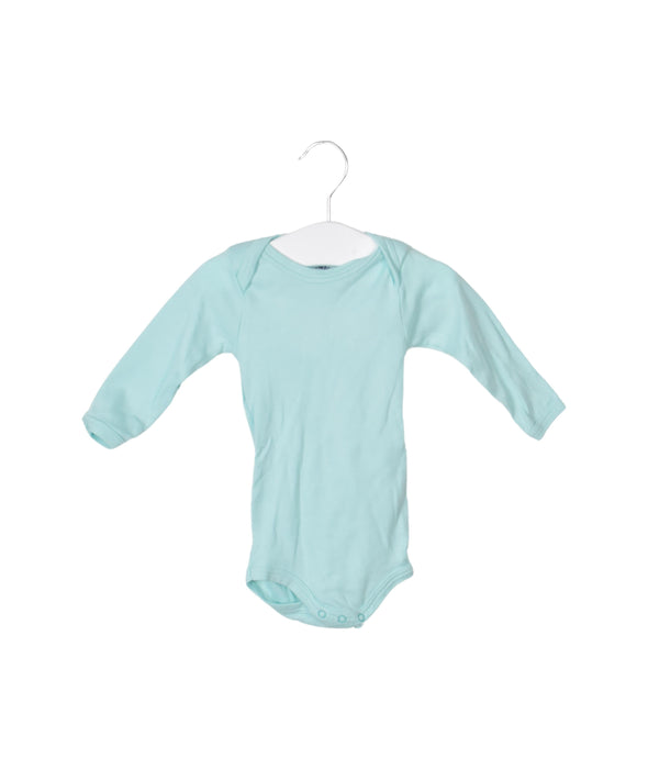 A Blue Long Sleeve Bodysuits from Petit Bateau in size 3-6M for neutral. (Front View)
