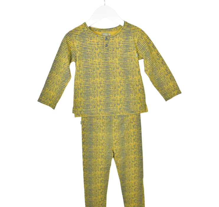 A Yellow Pyjama Sets from Kidscase in size 4T for neutral. (Front View)