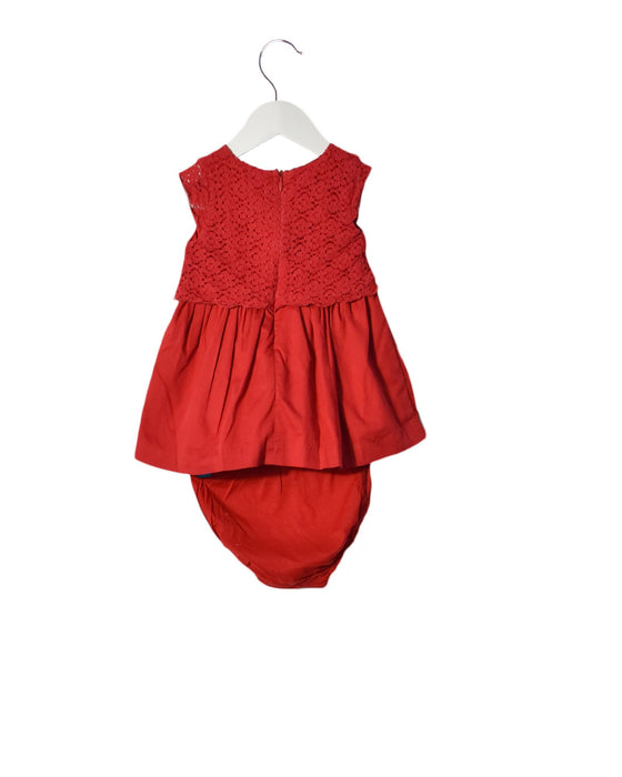 A Red Short Sleeve Dresses from Chateau de Sable in size 6-12M for girl. (Front View)