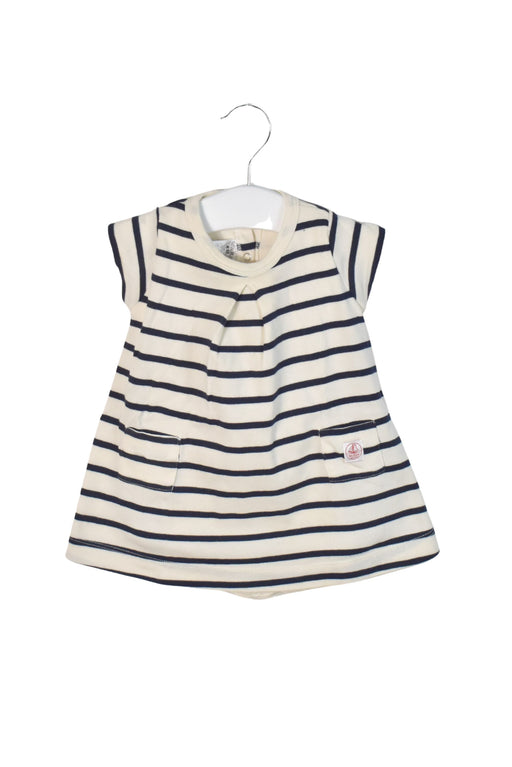 A White Short Sleeve Dresses from Petit Bateau in size 3-6M for girl. (Front View)