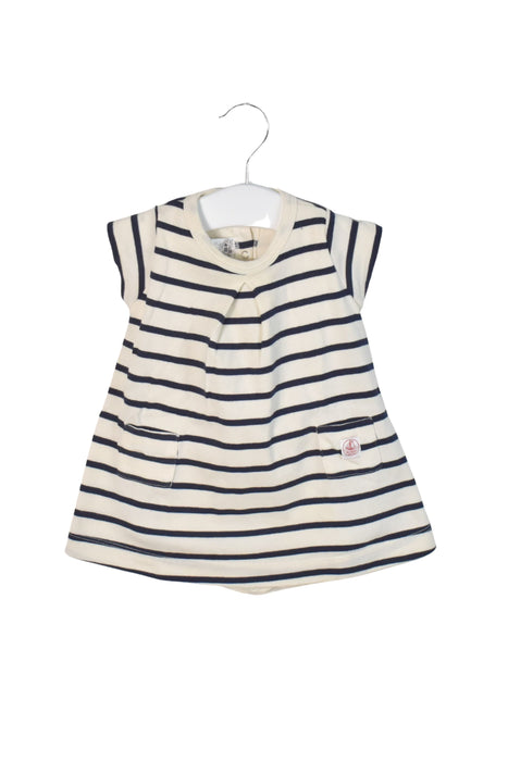 A White Short Sleeve Dresses from Petit Bateau in size 3-6M for girl. (Front View)