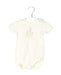A Yellow Short Sleeve Bodysuits from bellybutton in size 0-3M for neutral. (Front View)