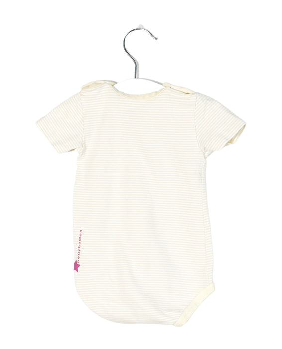 A Yellow Short Sleeve Bodysuits from bellybutton in size 0-3M for neutral. (Back View)