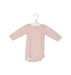 A Pink Long Sleeve Bodysuits from Petit Bateau in size 0-3M for girl. (Front View)