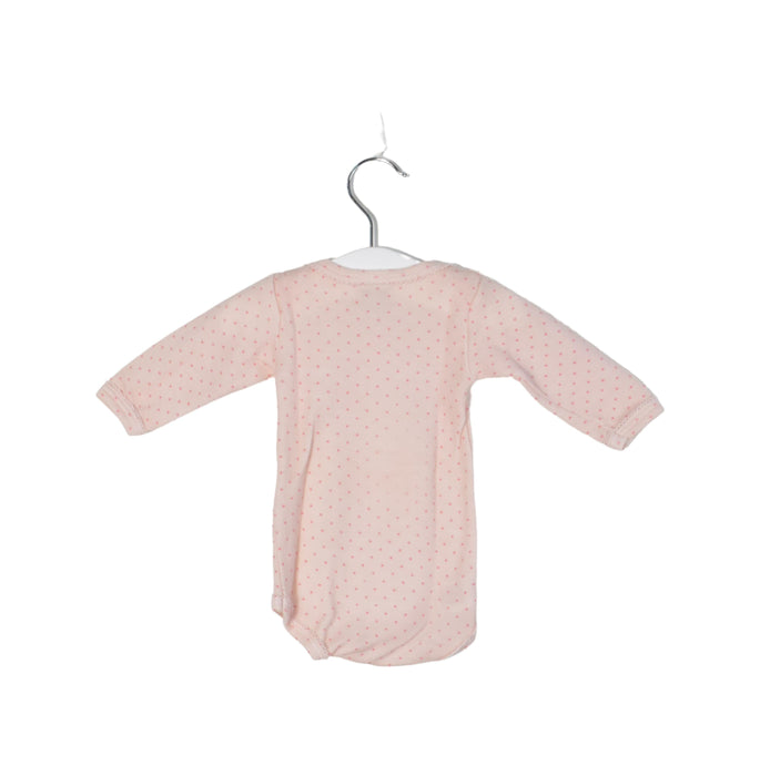 A Pink Long Sleeve Bodysuits from Petit Bateau in size 0-3M for girl. (Back View)