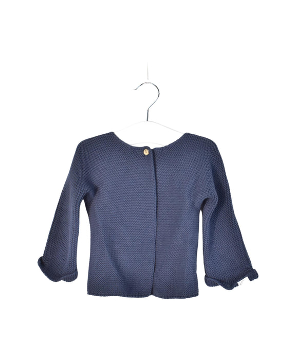 A Navy Cardigans from Petit Bateau in size 6-12M for neutral. (Front View)