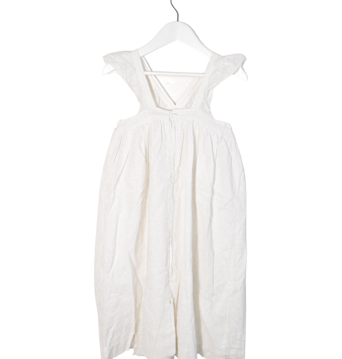 A White Sleeveless Dresses from Bonpoint in size 6T for girl. (Back View)
