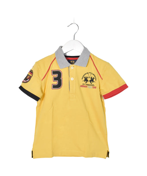 A Grey Short Sleeve Polos from La Martina in size 6T for boy. (Front View)