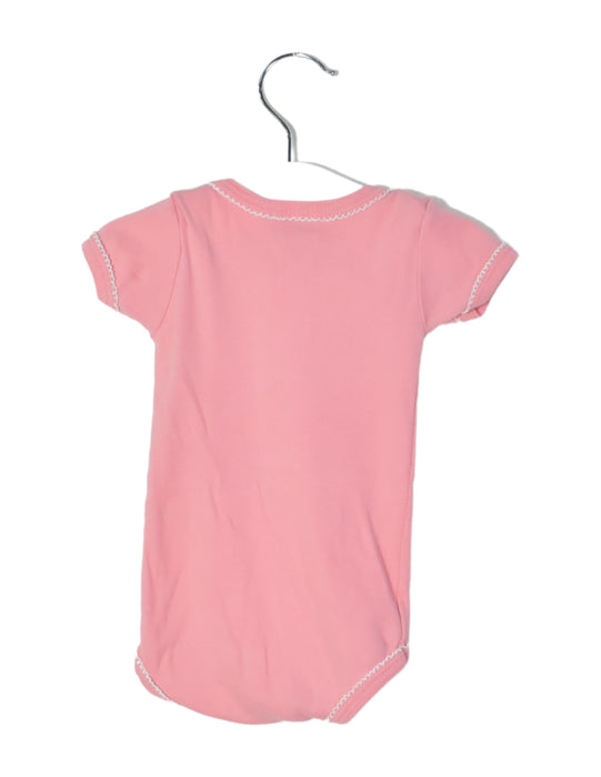 A Pink Short Sleeve Bodysuits from Petit Bateau in size 0-3M for girl. (Back View)