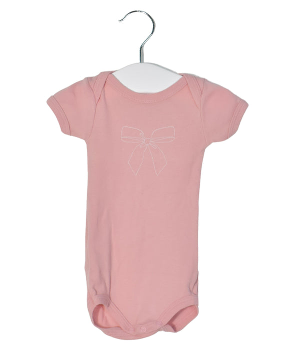 A Pink Short Sleeve Bodysuits from Petit Bateau in size 0-3M for girl. (Back View)