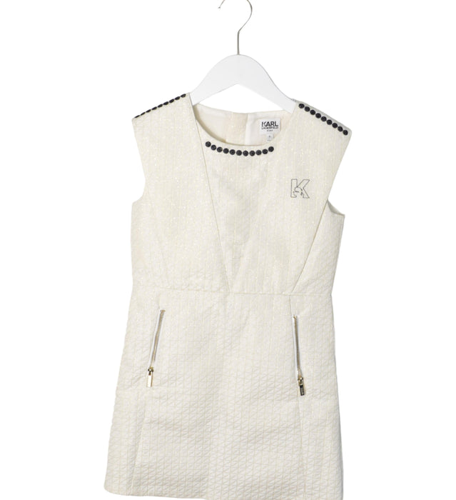A White Sleeveless Dresses from Karl Lagerfeld in size 8Y for girl. (Back View)