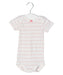 A Pink Short Sleeve Bodysuits from Petit Bateau in size 3-6M for girl. (Front View)