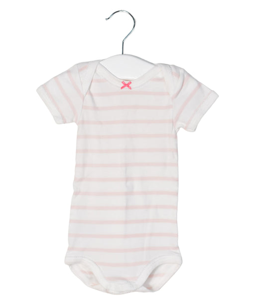 A Pink Short Sleeve Bodysuits from Petit Bateau in size 3-6M for girl. (Front View)