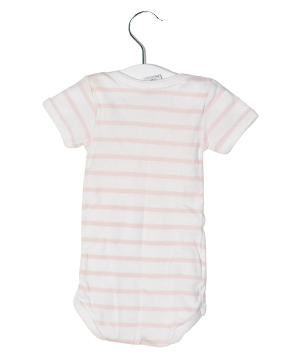 A Pink Short Sleeve Bodysuits from Petit Bateau in size 3-6M for girl. (Back View)