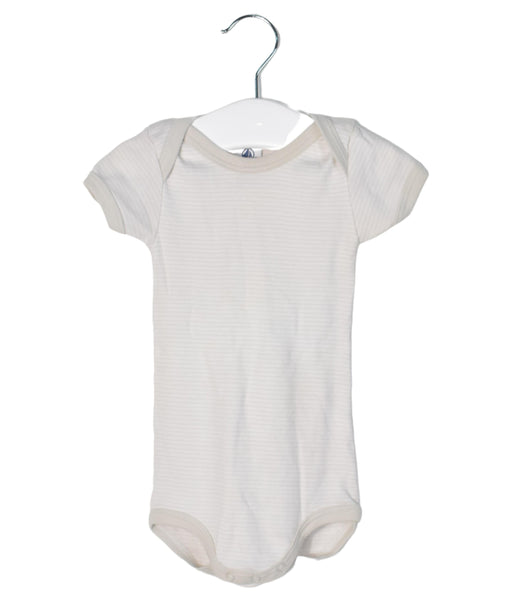 A Grey Short Sleeve Bodysuits from Petit Bateau in size 6-12M for neutral. (Front View)