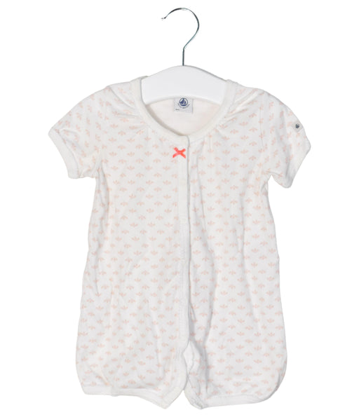 A White Short Sleeve Rompers from Petit Bateau in size 3-6M for girl. (Front View)