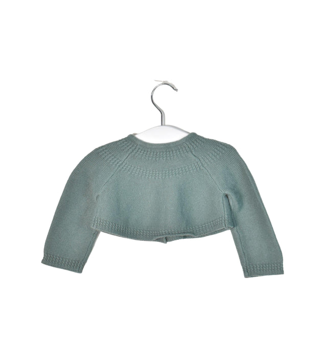A Green Cardigans from dulces in size 6-12M for girl. (Back View)