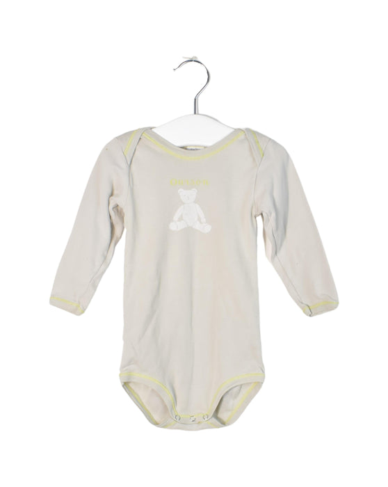 A Grey Long Sleeve Bodysuits from Petit Bateau in size 6-12M for boy. (Front View)