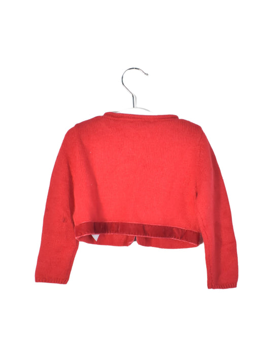 A Red Cardigans from Jacadi in size 12-18M for girl. (Back View)