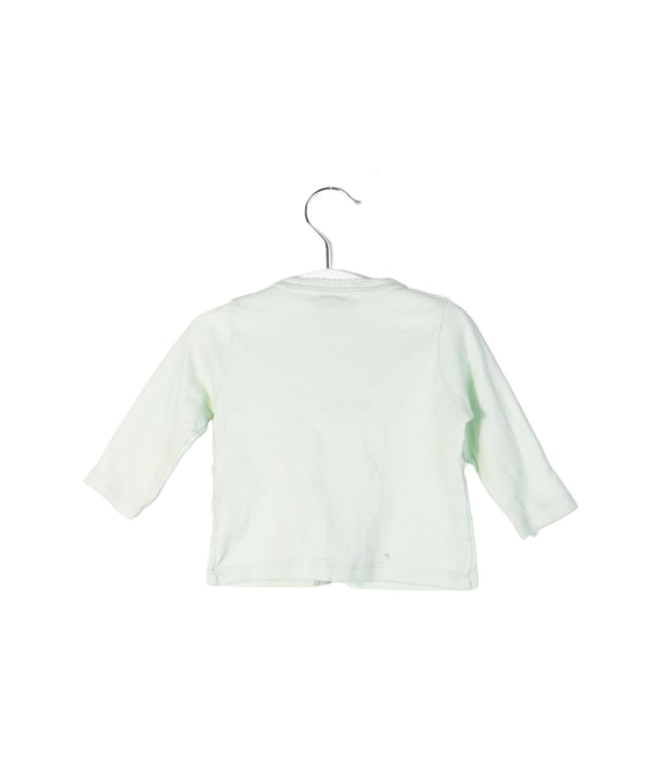 A Green Cardigans from Petit Bateau in size 3-6M for girl. (Back View)