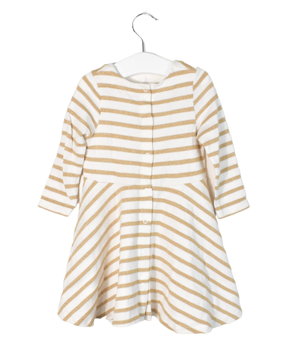 A White Long Sleeve Dresses from Petit Bateau in size 12-18M for girl. (Back View)