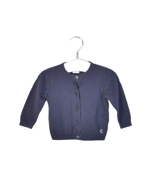 A Navy Cardigans from Petit Bateau in size 3-6M for girl. (Front View)