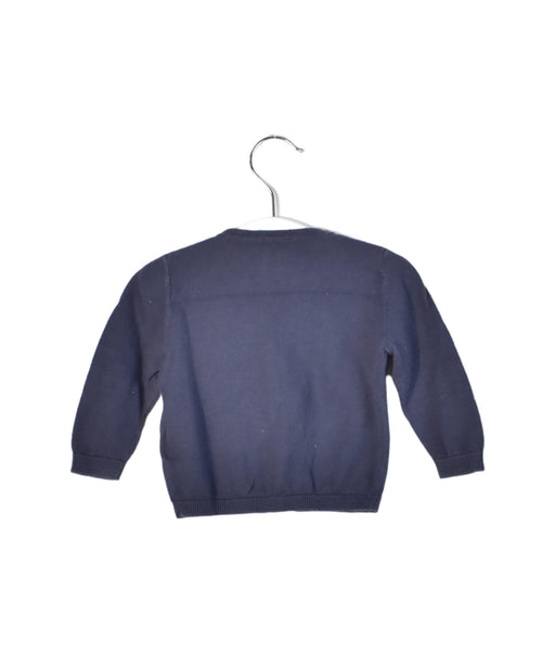 A Navy Cardigans from Petit Bateau in size 3-6M for girl. (Front View)