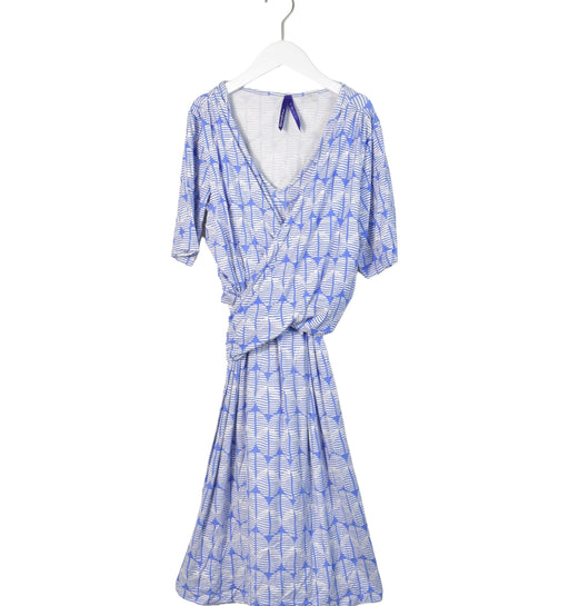 A Blue Short Sleeve Dresses from Seraphine in size S for maternity. (Front View)