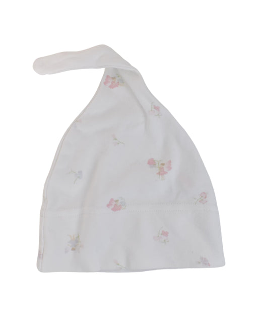 A White Beanies from The Little White Company in size 6-12M for neutral. (Front View)