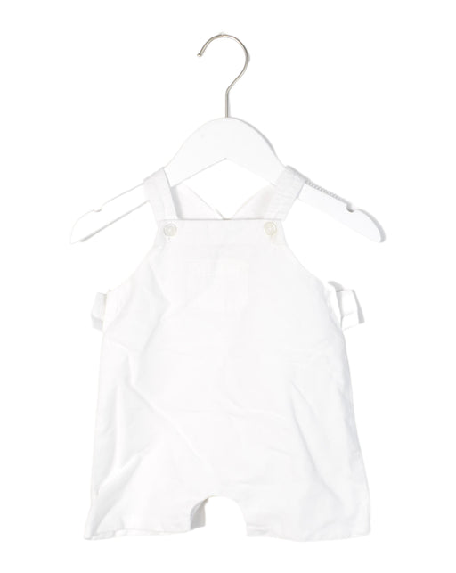 A White Overall Shorts from Chateau de Sable in size 0-3M for neutral. (Front View)