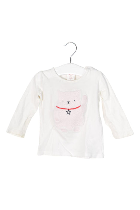 A White Long Sleeve Tops from Seed in size 3-6M for girl. (Front View)
