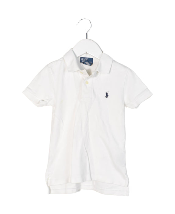 A White Short Sleeve Polos from Polo Ralph Lauren in size 3T for boy. (Front View)