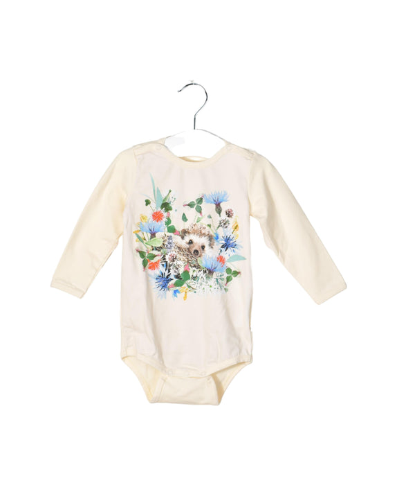 A Yellow Long Sleeve Bodysuits from Molo in size 3-6M for girl. (Back View)