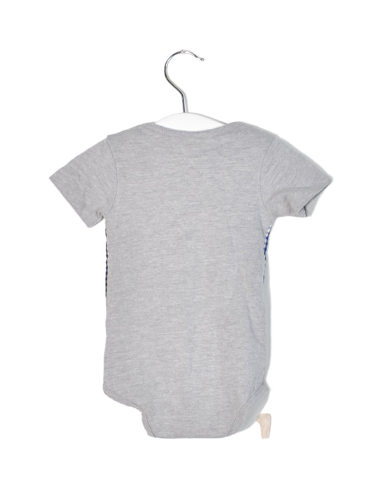 A Blue Short Sleeve Bodysuits from Elegant Baby in size 6-12M for boy. (Back View)