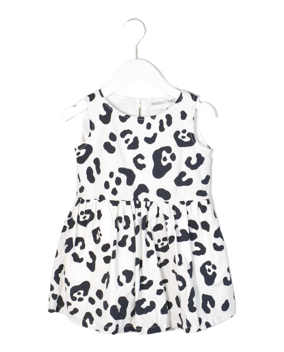 A Black Sleeveless Dresses from Atelier Child in size 2T for girl. (Front View)