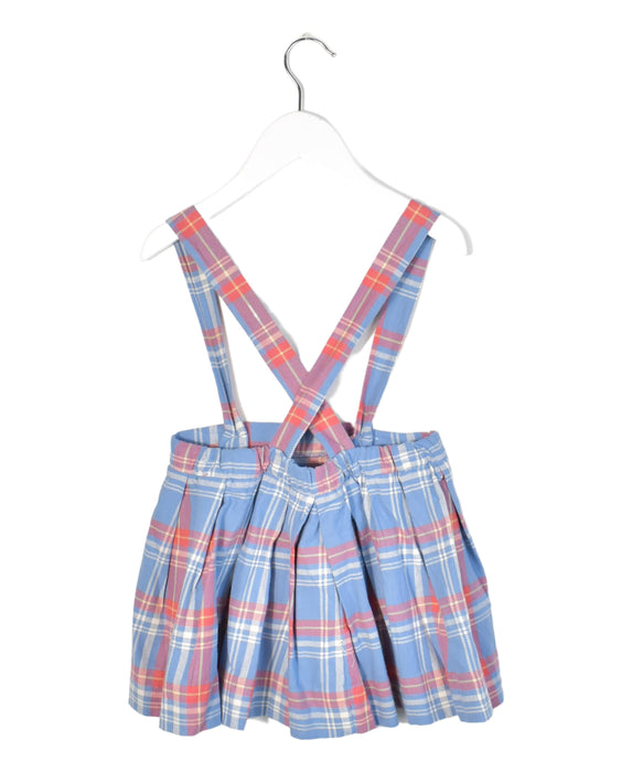 A Red Overall Dresses from Bella Bliss in size 2T for girl. (Back View)