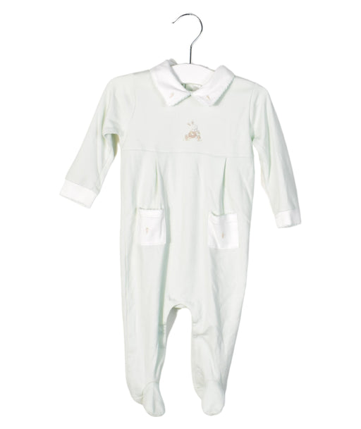 A Green Long Sleeve Jumpsuits from bebe bombom in size 3-6M for girl. (Front View)