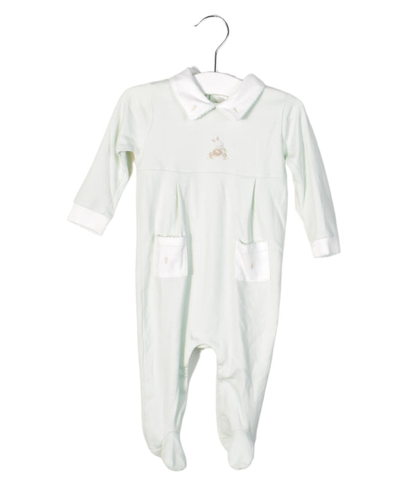 A Green Long Sleeve Jumpsuits from bebe bombom in size 3-6M for girl. (Front View)