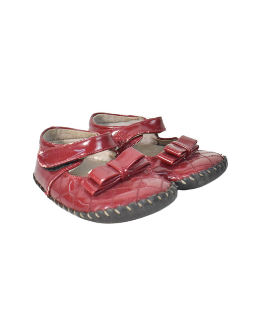 A Red Flats from Little Blue Lamb in size 18-24M for girl. (Front View)