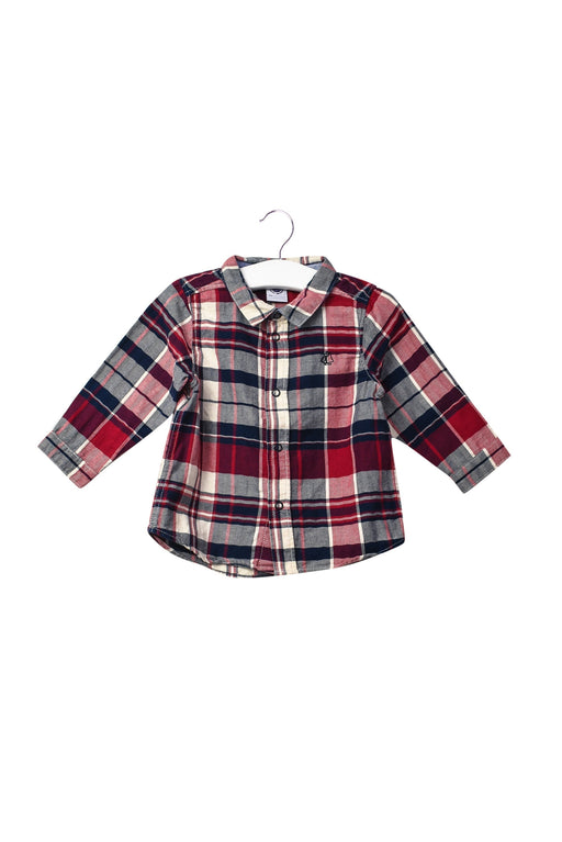 A Navy Shirts from Petit Bateau in size 6-12M for boy. (Front View)