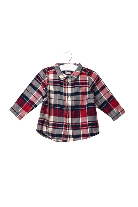 A Navy Shirts from Petit Bateau in size 6-12M for boy. (Front View)